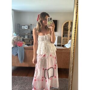 Colorful Patchwork Midi Skirt